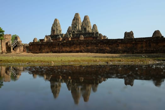 The Temple of  Pre Rup in the Temple City of Angkor near the City of Siem Riep in the west of Cambodia.