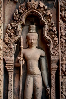 The Tempel Ruin of  Banteay Srei about 32 Km north of the Temple City of Angkor near the City of Siem Riep in the west of Cambodia.