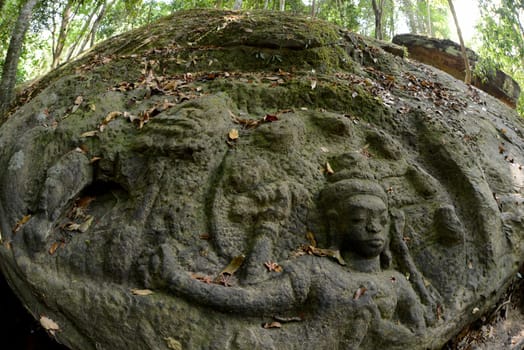 The Tempel Ruin of  Kbal Spean 50 Km northeast of in the Temple City of Angkor near the City of Siem Riep in the west of Cambodia.