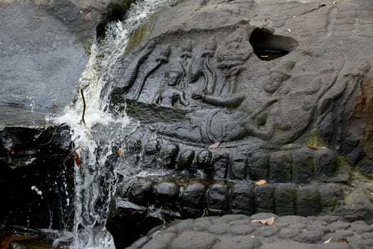 The Tempel Ruin of  Kbal Spean 50 Km northeast of in the Temple City of Angkor near the City of Siem Riep in the west of Cambodia.