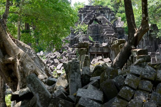 The Tempel Ruin of  Beng Mealea 32 Km north of in the Temple City of Angkor near the City of Siem Riep in the west of Cambodia.