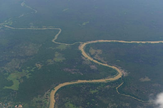 The Landscape with a ricefield near the City of Siem Riep in the west of Cambodia.