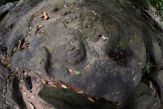 The Tempel Ruin of  Kbal Spean 50 Km northeast of in the Temple City of Angkor near the City of Siem Riep in the west of Cambodia.