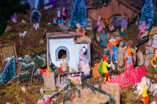 View of nativity scene, in Italian called Presepe