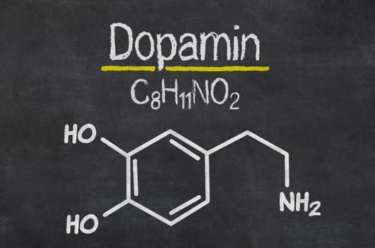 Slate with the chemical formula of dopamine