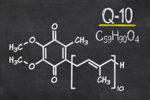 Slate with the chemical formula of coenzyme Q10