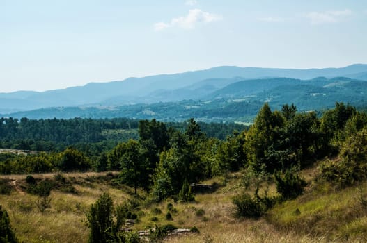 Mountain landscape in blue sky summer day