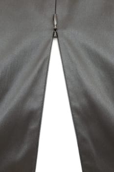 A close up shot of a zipper on a satin dress