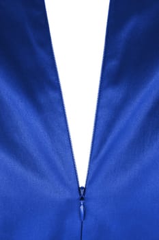 A close up shot of a zipper on a satin dress