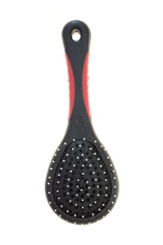 A close up shot of a dogs grooming brush