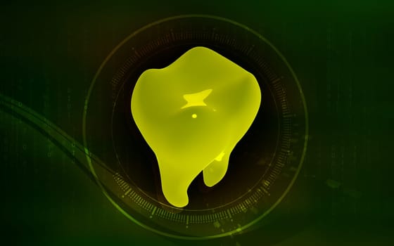 Digital illustration of teeth in colour background