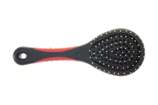 A close up shot of a dogs grooming brush