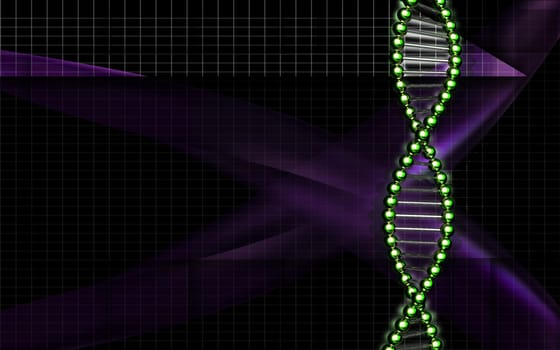 Digital illustration DNA structure in colour background