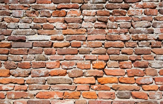 Close up image of a brick wall background.