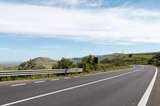 Lonely road in Sicily Italy