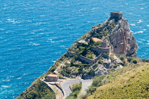 Coastal landscape ionian sea eastern Sicily