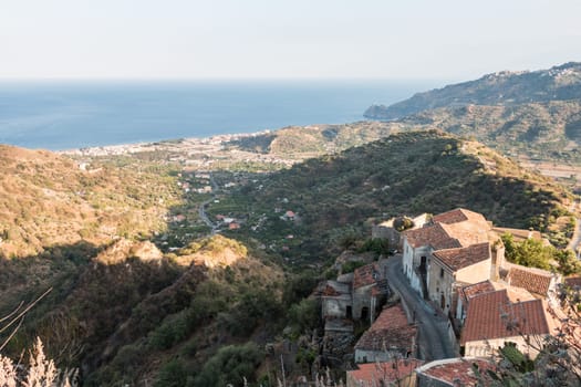 Coastal landscape ionian sea eastern Sicily