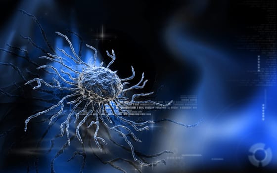 Digital illustration of stem cell in colour background