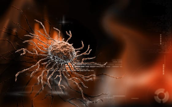 Digital illustration of stem cell in colour background