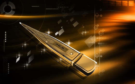 Digital illustration of thermometer in colour background