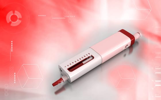 Digital illustration of insulin pen in colour background