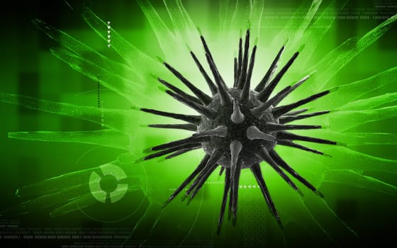 Digital illustration of Virus in colour background