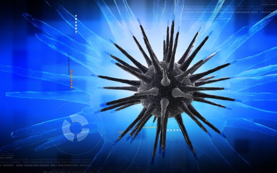 Digital illustration of Virus in colour background