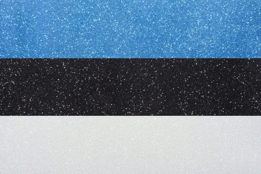 Estonia's flag made of sparkling glitter material