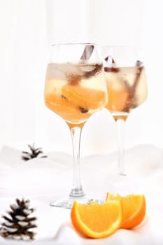 A light Christmas spritzer made with orange juice and vodka. The perfect cocktail to start your holiday party