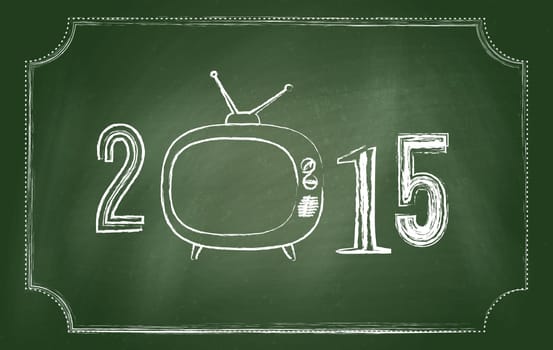 2015 Happy New Year background. Chalkboard design.