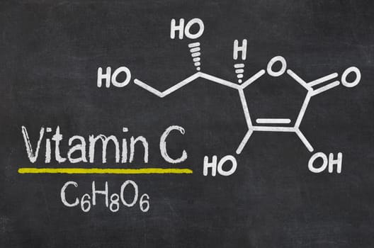 Slate with the chemical formula of vitamin C