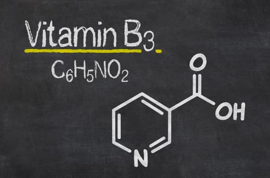 Slate with the chemical formula of vitamin B3