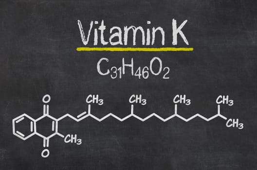 Slate with the chemical formula of vitamin K