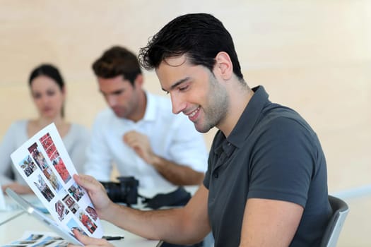 Young adult in business training