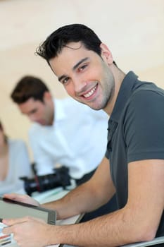 Young adult in business training