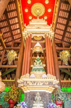 Green jade buddha statue in Chiang Rai, Thailand
