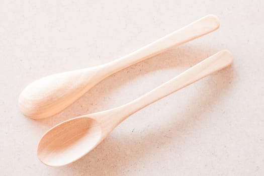 Top view of wooden spoons, stock photo
