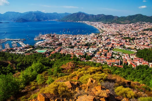 View of Marmaris harbor on Turkish Riviera.
