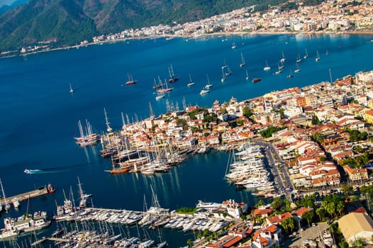 View of Marmaris harbor on Turkish Riviera.