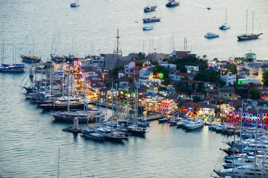 View of Marmaris harbor on Turkish Riviera.