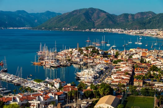 View of Marmaris harbor on Turkish Riviera.
