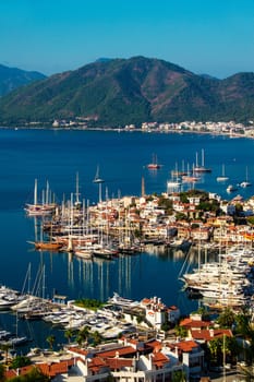 View of Marmaris harbor on Turkish Riviera.