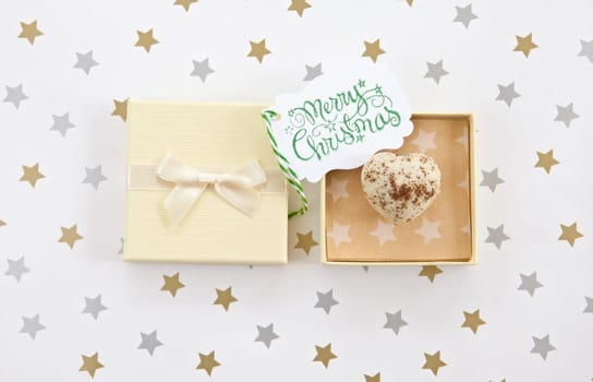 Hearty praline,Trueffel in gift box for Christmas