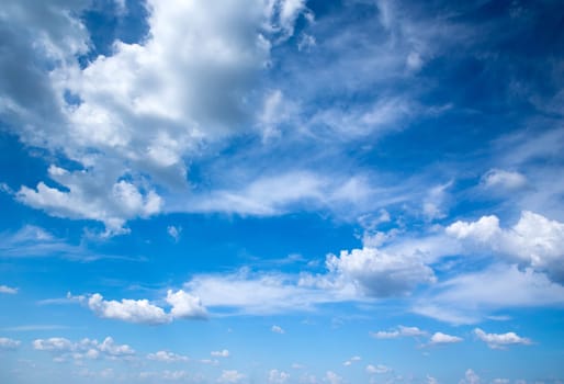 blue sky background with tiny clouds