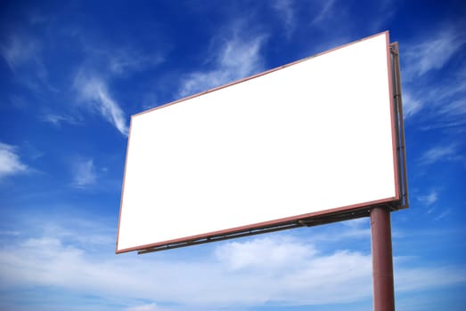 advertising billboard on sky background