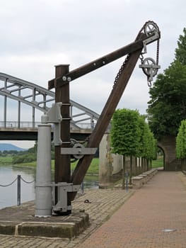 Crane at the Weserufer in Rinteln