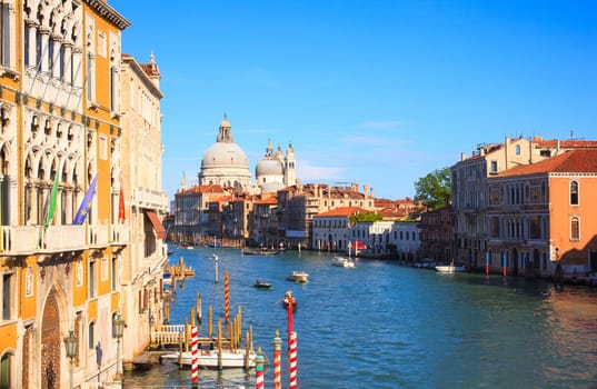 View of basilica of St. Mary of Health in Venice, Italy