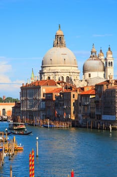 View of basilica of St. Mary of Health in Venice, Italy