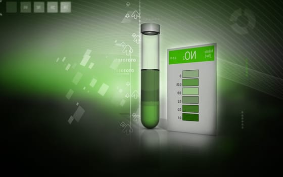 Digital illustration of nitrite test in colour background