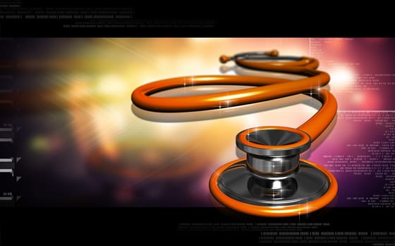 Digital illustration of stethoscope in colour background